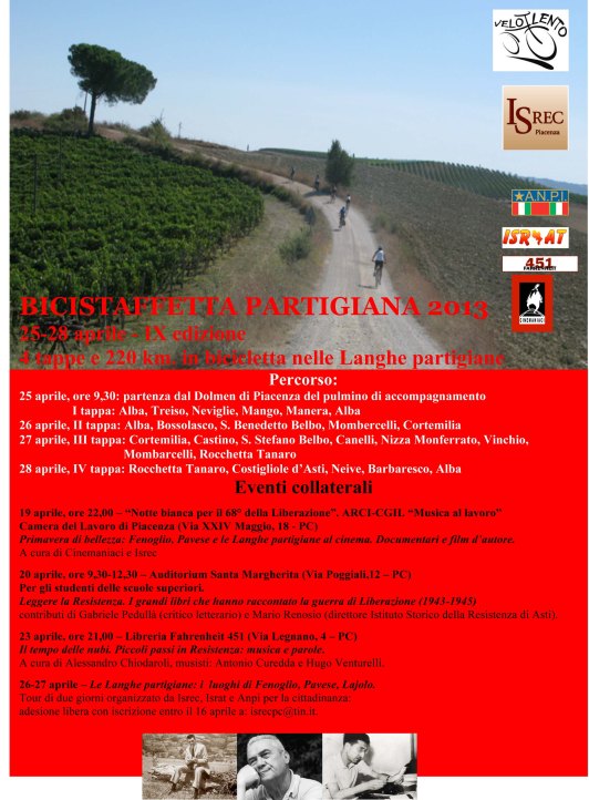 BICISTAFFETTA PARTIGIANA 2013 locandina